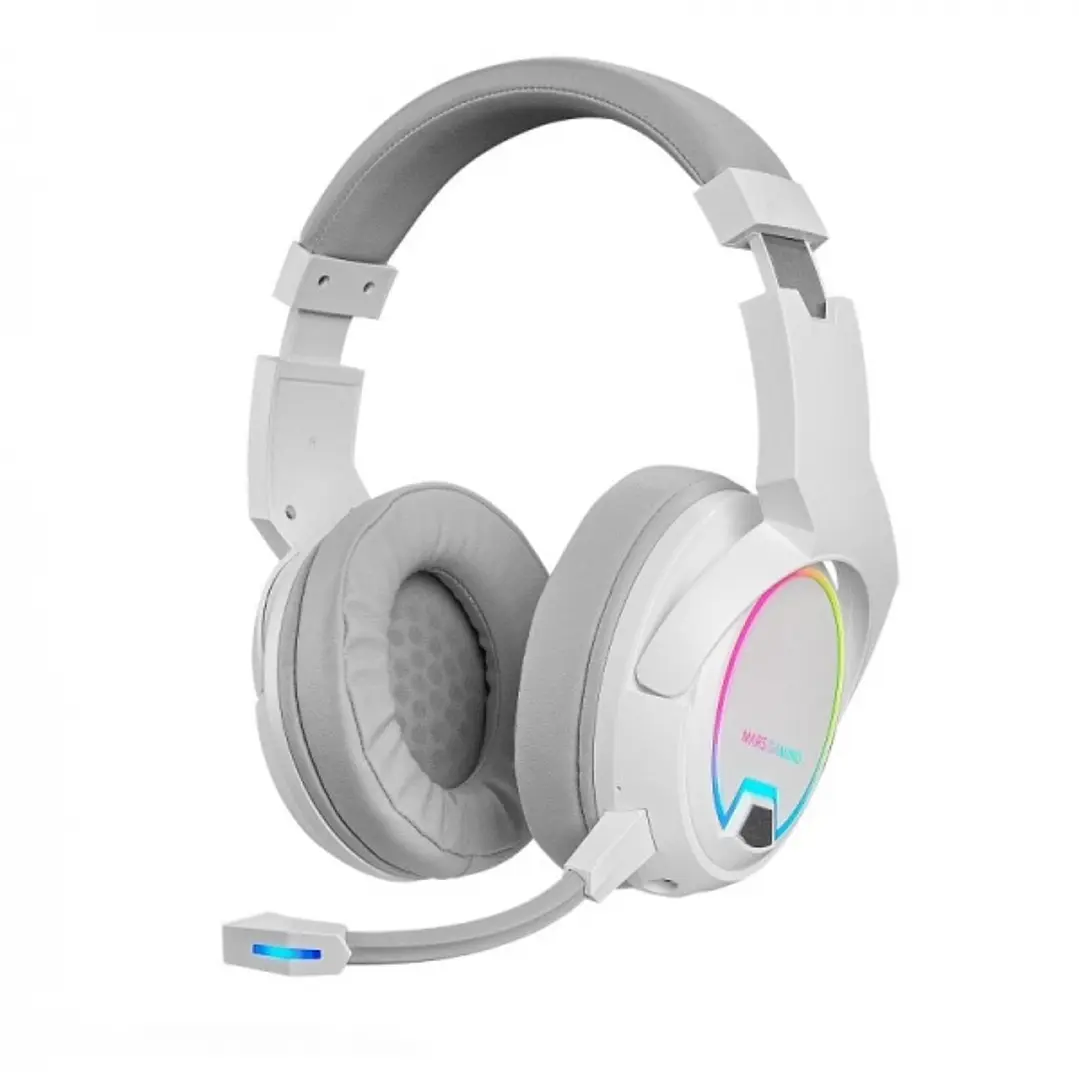 Mars Gaming MHW-100 Auriculares Inalambricos - Sonido Envolvente - Iluminacion ARGB - 40h de Bateria - Microfono ENC Extraible - Conexion 2.4GPRO Sin  1