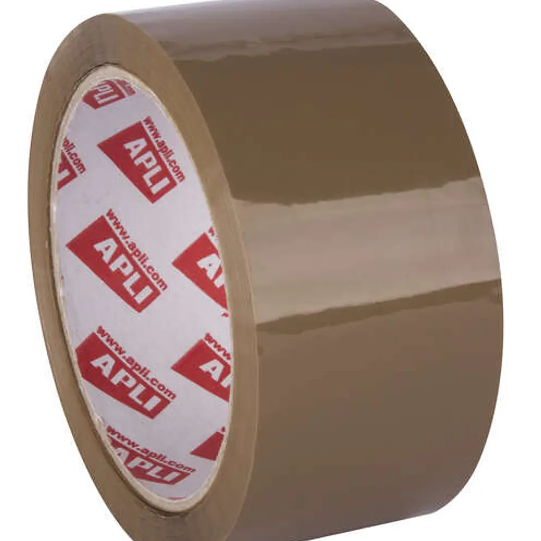 Apli Precinto Premium Pp Solvente - 48mm x 66m - Resistente al Agua y a la Intemperie - Facil de Cortar - Marron 1