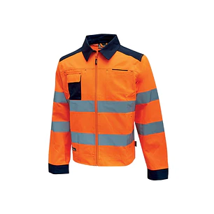 Upower Glare Chaqueta Funcional con Bolsillos Multifuncionales - Talla L - Portatarjetas Retractil, Rayas Reflectantes, Triple Costuras, Proteccion DP