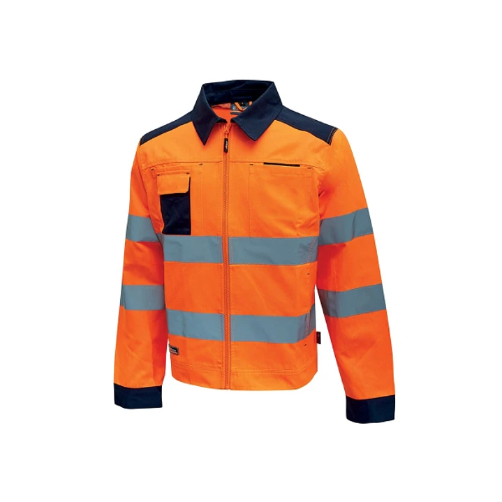 Upower Glare Chaqueta Funcional con Bolsillos Multifuncionales - Talla L - Portatarjetas Retractil, Rayas Reflectantes, Triple Costuras, Proteccion DP 1