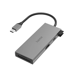 Hama Essential Hub USB 3.2 - Potencia Maxima 100W - Cable USB-C Integrado de 15cm - Power Delivery - Tarjeta SD - Tarjeta Micro-SD - HDMI 4K - USB-C -