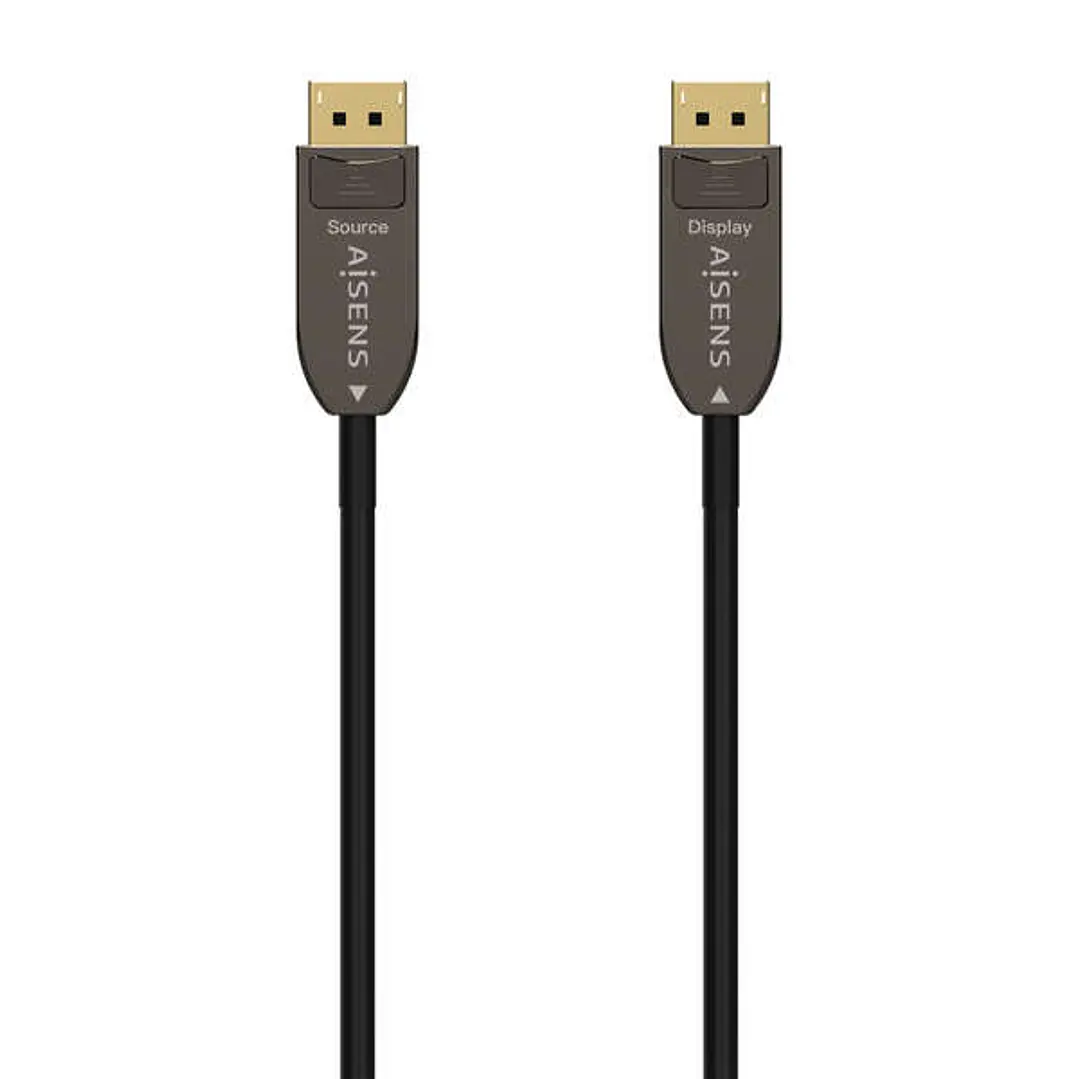 Aisens Cable DisplayPort AOC V1.4 8K@60HZ 4K@120Hz 4:4:4 32.4GBPS - DP/M-DP/M - 15M - Color Negro 1