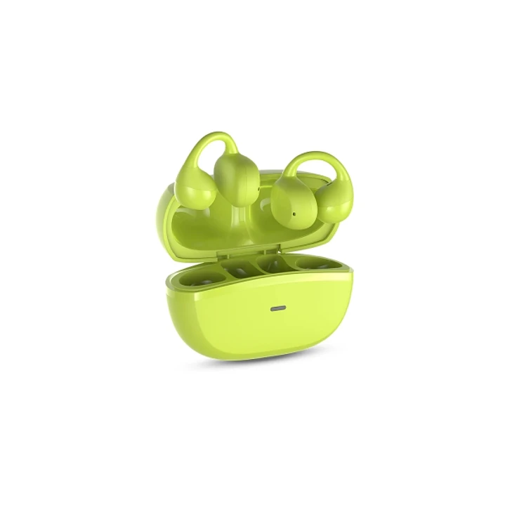 SPC Boost Clip Auriculares Inalambricos True Wireless - Diseño Open Ear - Cancelacion de Ruido - Control Tactil - Google Fast Pair - Color Verde Lima 1