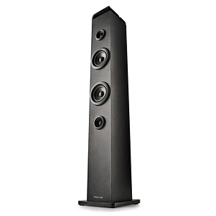 NGS Sky Charm Pro Torre de Sonido Bluetooth 80W - USB, Radio FM, Aux In y Entrada Optica - Funcion Broadcasting - Madera de Alta Calidad - Color Negro