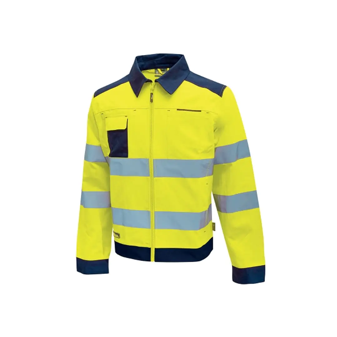 Upower Glare Chaqueta Funcional con Bolsillos Multifuncionales - Talla 4XL - Puños y Cinturilla Ajustables, Rayas Reflectantes, Triple Costuras, Prote 1