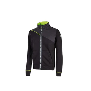 Upower Uranus Sudadera sin Capucha con Cremallera Central - Talla S - a Prueba de Agua, Puños y Fondo Acanalado Elastico, Insertos en Piping Fluo, Pro