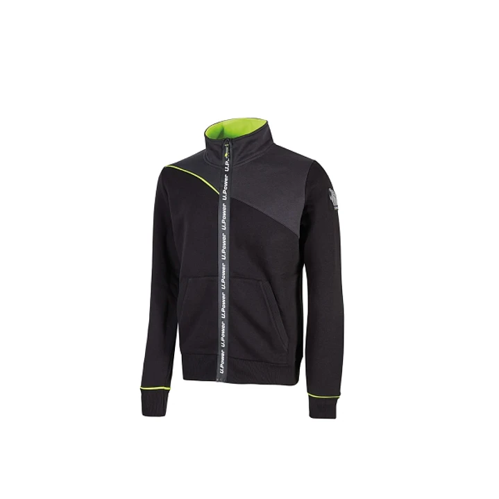 Upower Uranus Sudadera sin Capucha con Cremallera Central - Talla M - a Prueba de Agua, Puños y Fondo Acanalado Elasticos, Insertos en Piping Fluo, Pr 1