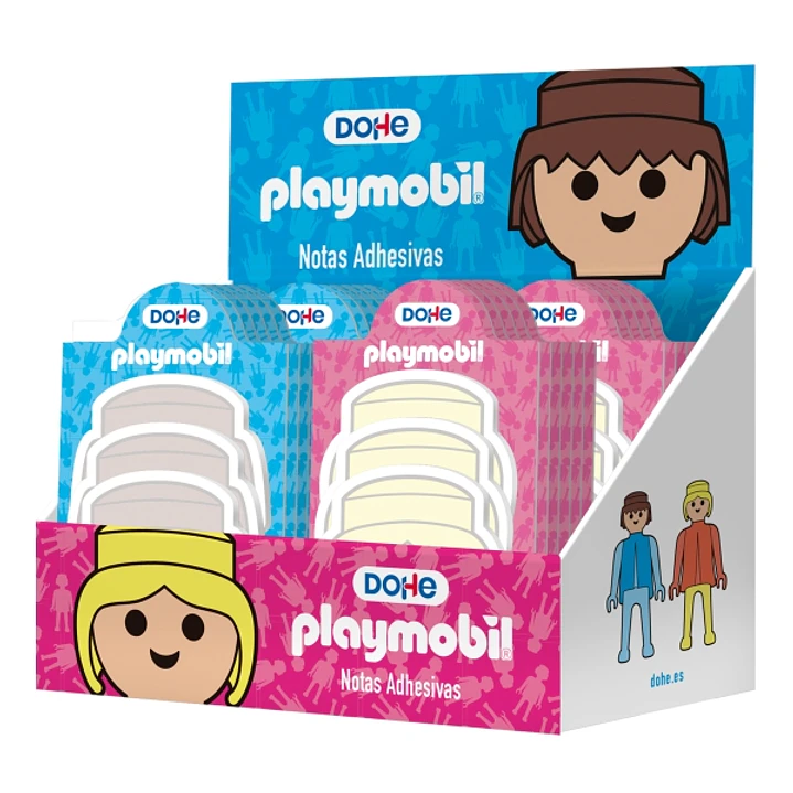 Dohe Playmobil Expositor con 32 Blocs de 25 Notas Adhesivas - Multisuperficie - Colores Surtidos 1