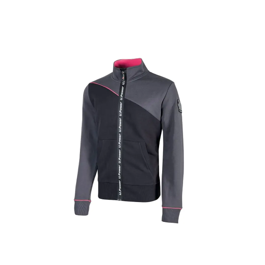 Upower Uranus Lady Sudadera de Trabajo para Mujer - Talla 2XL - Cremallera Impermeable, Ribetes Fluorescentes, sin Capucha, Ajuste Perfecto, Proteccio 1