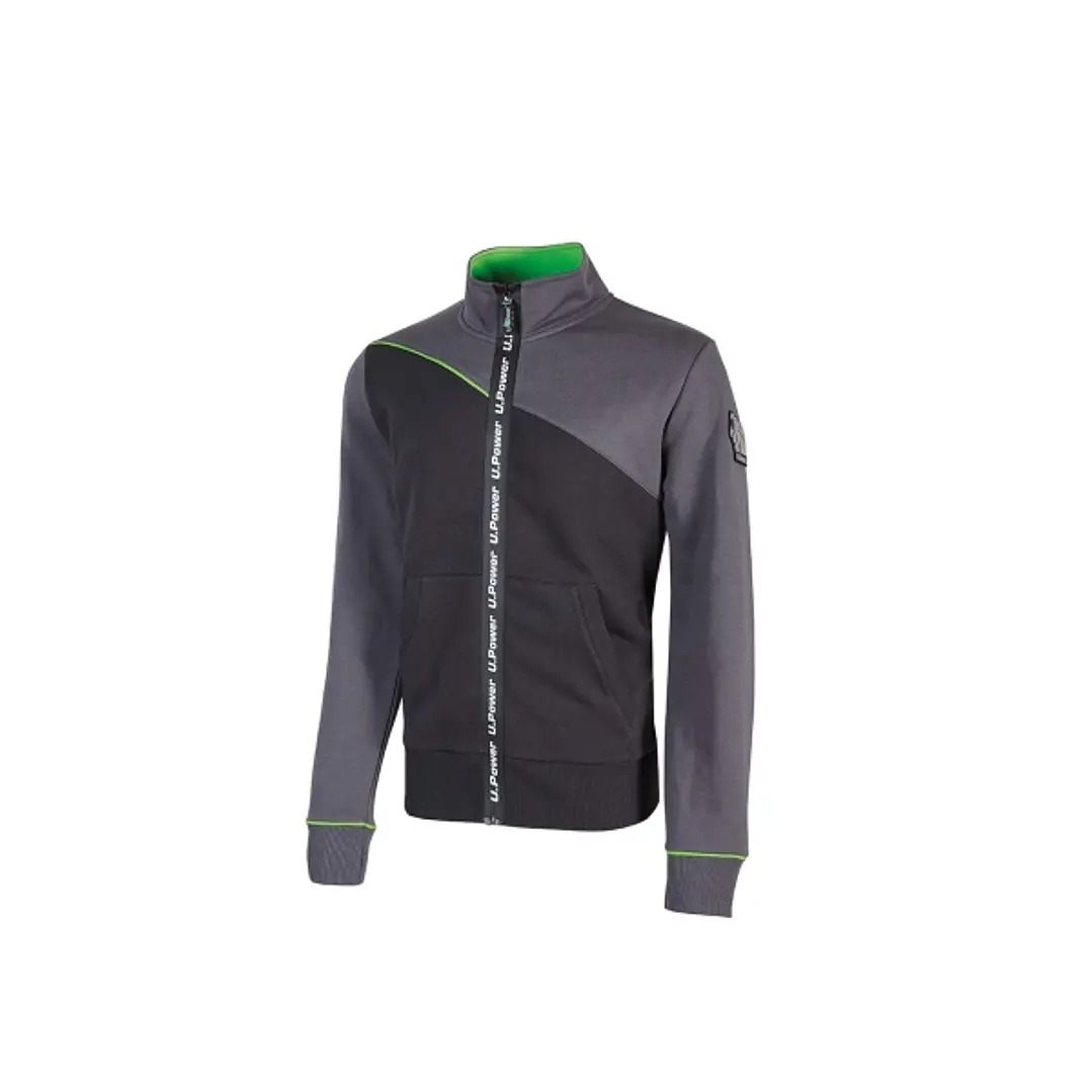 Upower Uranus Sudadera sin Capucha con Cremallera Central - Talla XL - a Prueba de Agua, Puños y Fondo Acanalado Elasticos, Insertos en Piping Fluo, P 1
