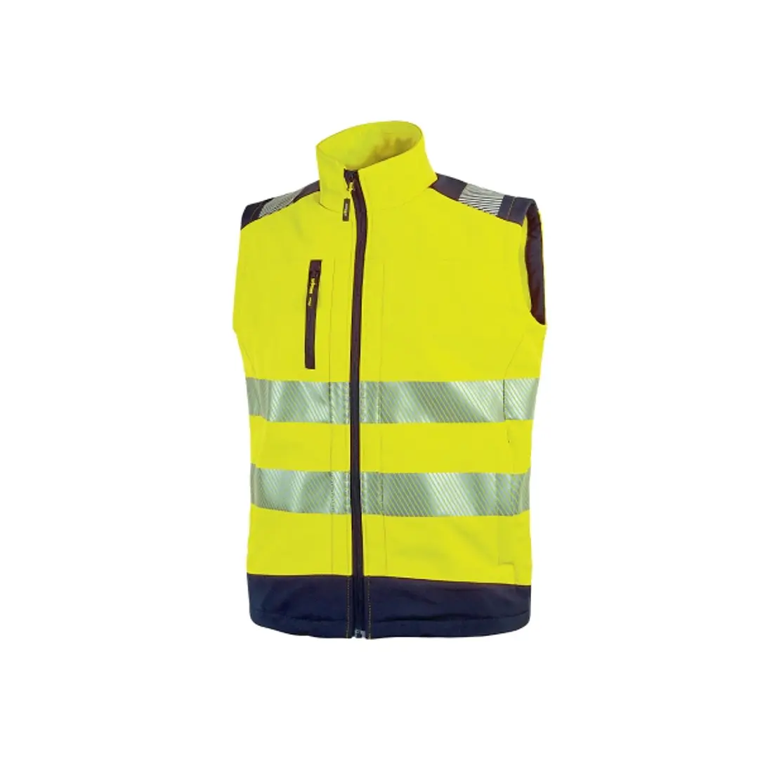 Upower Dany Chaleco Soft Shell Elastico Transpirable - Talla M - Impermeable, Bolsillo Pecho Cremallera, Cordon Antienredo, Bandas Reflex, Proteccion  1