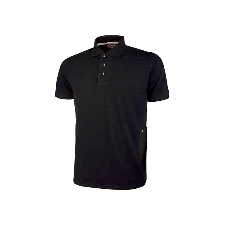 Upower Gap Polo de Manga Corta en Algodon Pique - Talla XL - Corte Ajustado, Cuello Acanalado, Banda Anti Sudor, Bolsillo Practico, Cinta Reflectante, 1