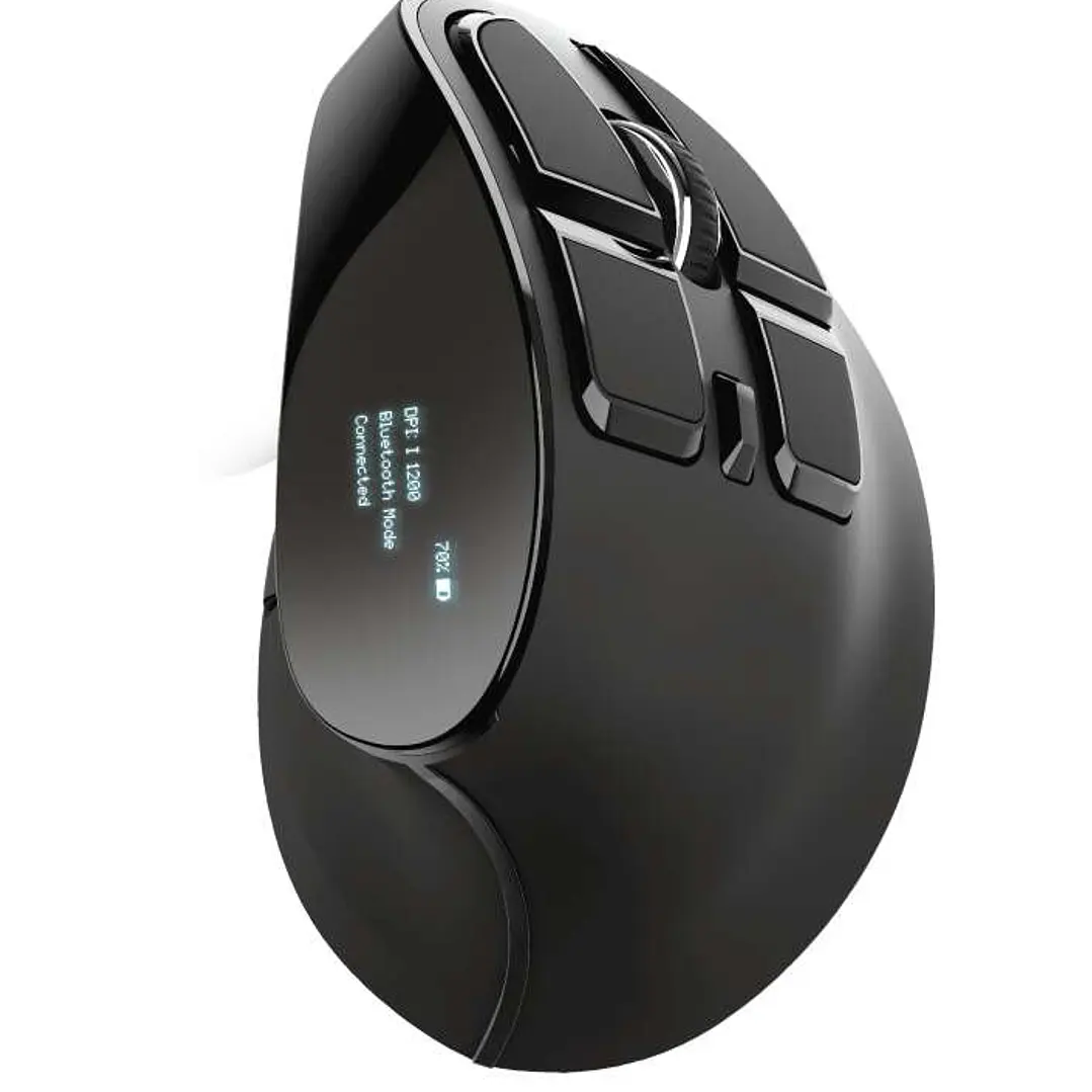 Trust Voxx Raton Ergonomico Inalambrico Recargable 2400dpi - 8 Botones - Pantalla LED - Uso Diestro - Color Negro 1