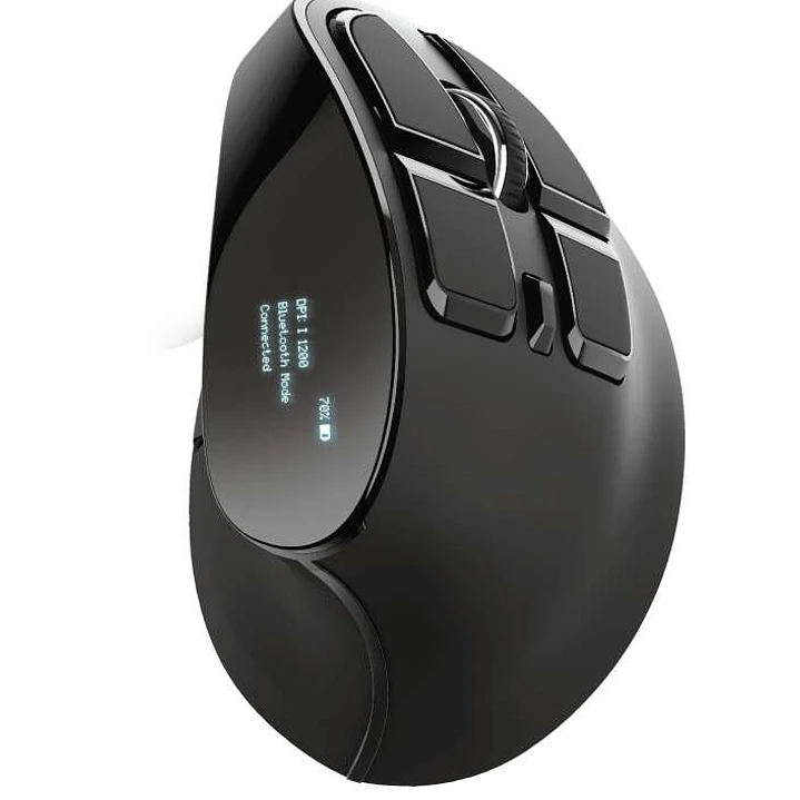 Trust Voxx Raton Ergonomico Inalambrico Recargable 2400dpi - 8 Botones - Pantalla LED - Uso Diestro - Color Negro 1