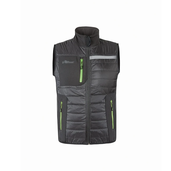 Upower Wall Chaleco de Trabajo con Relleno en Grafeno - Talla 2XL - Termorregulacion Avanzada, Repelente al Agua, Control Bacteriostatico, Multibolsil 1