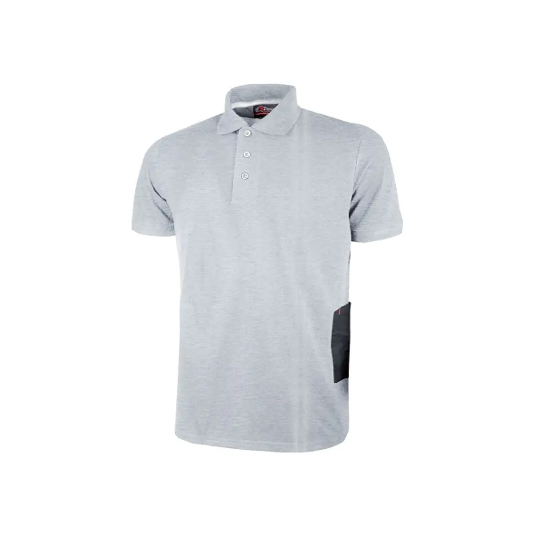 Upower Gap Polo de Manga Corta en Algodon Pique - Talla 2XL - Corte Ajustado, Cuello con Tres Botones, Banda Anti Sudor, Bolsillo Izquierdo, Cinta Ref 1