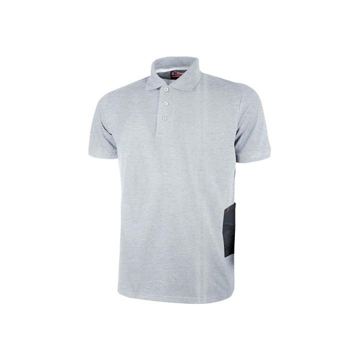 Upower Gap Polo de Manga Corta en Algodon Pique - Talla 2XL - Corte Ajustado, Cuello con Tres Botones, Banda Anti Sudor, Bolsillo Izquierdo, Cinta Ref 1
