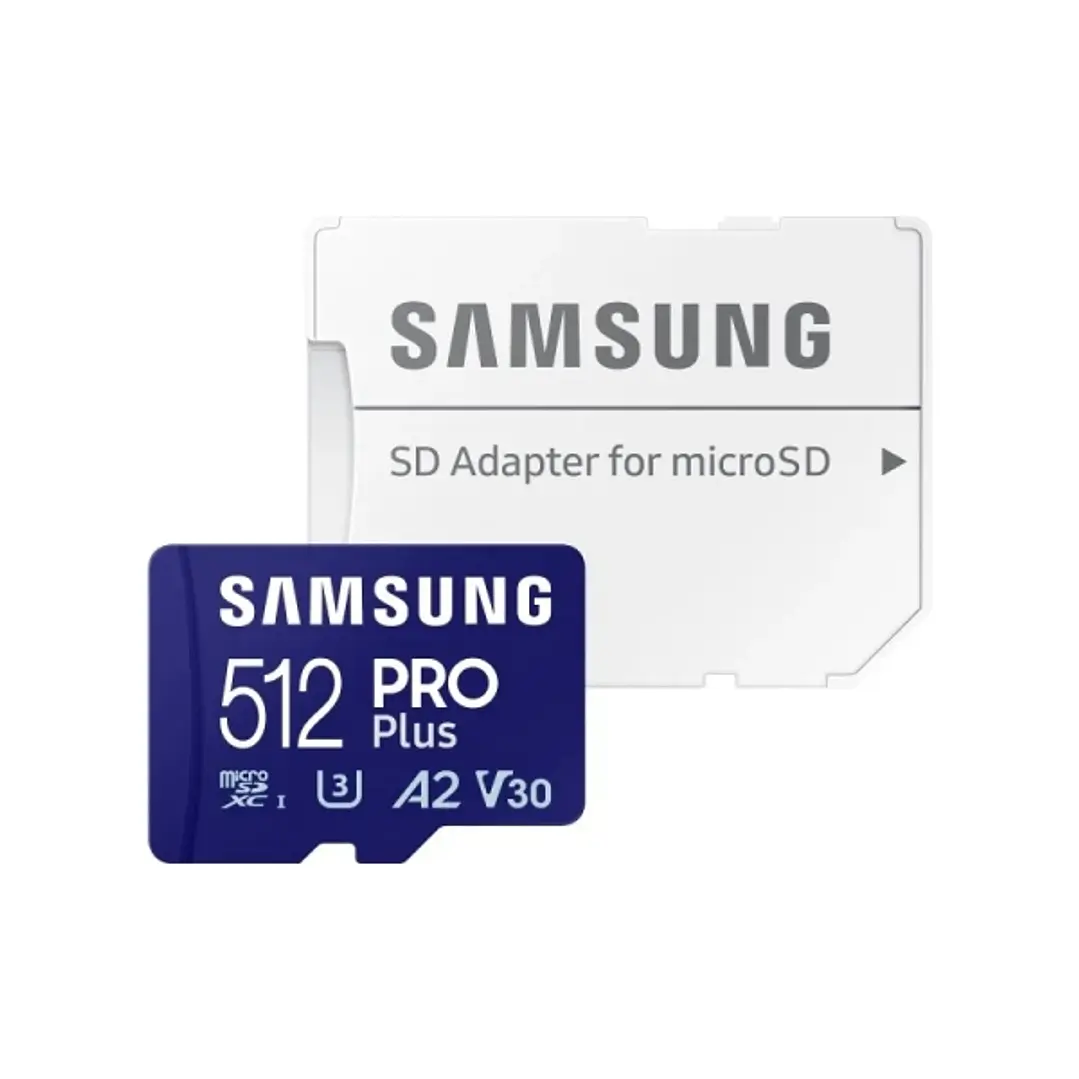 Samsung PRO Plus Tarjeta Micro SDXC 512GB UHS-I U3 A2 V30 Clase 10 con Adaptador SD 1