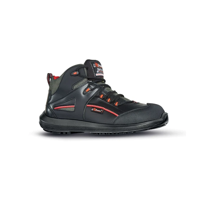 Upower Teak S ESD Calzado de Seguridad Botines - Talla 48 - Empeine Piel Flor, Hidrofugo, Puntera Antiabrasion, Inserciones Mesh, AirToe Composite, Su 1