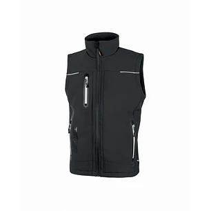 Upower Universe Chaleco Softshell Impermeable - Talla S - Transpirable, Resistente al Viento, Forro Micropolar, Bolsillo Free Sound, Detalles Reflecta