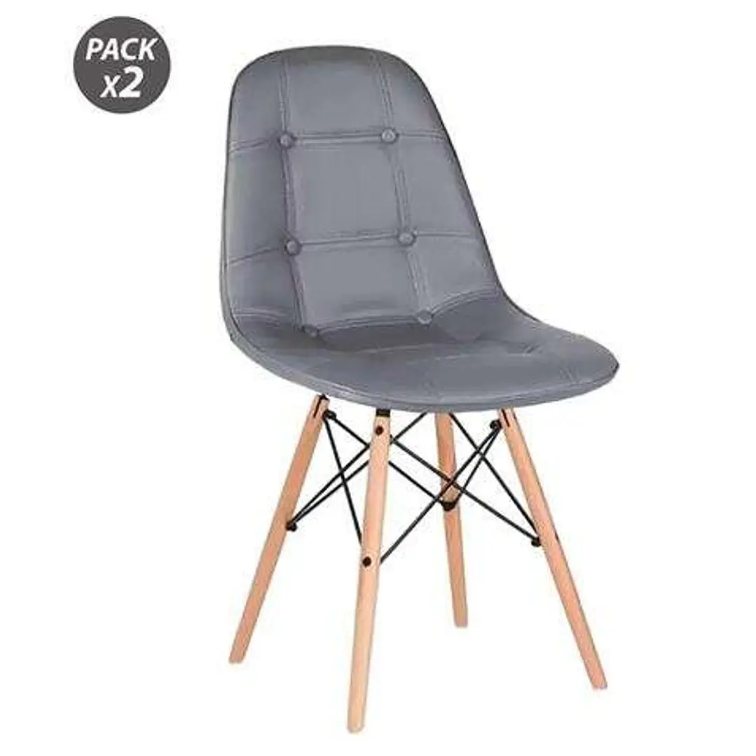Muvip Pack 2 Sillas Design D300 - Color Gris 1