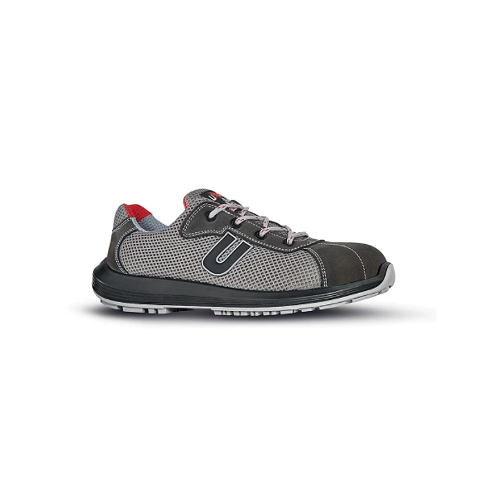 Upower Coal S Calzado de Seguridad - Talla 46 - Gamuza Perforada, Mesh Transpirable, AirToe Composite, Antideslizante, Antiperforacion, Suela PU/PU, P 1