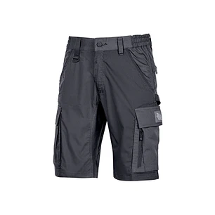 Upower Solaris Bermudas Cargo Funcionales - Talla S - Tejido Ripstop Elastico, Multibolsillos, Detalles Reflectantes, Proteccion Lumbar, Cierre Antira
