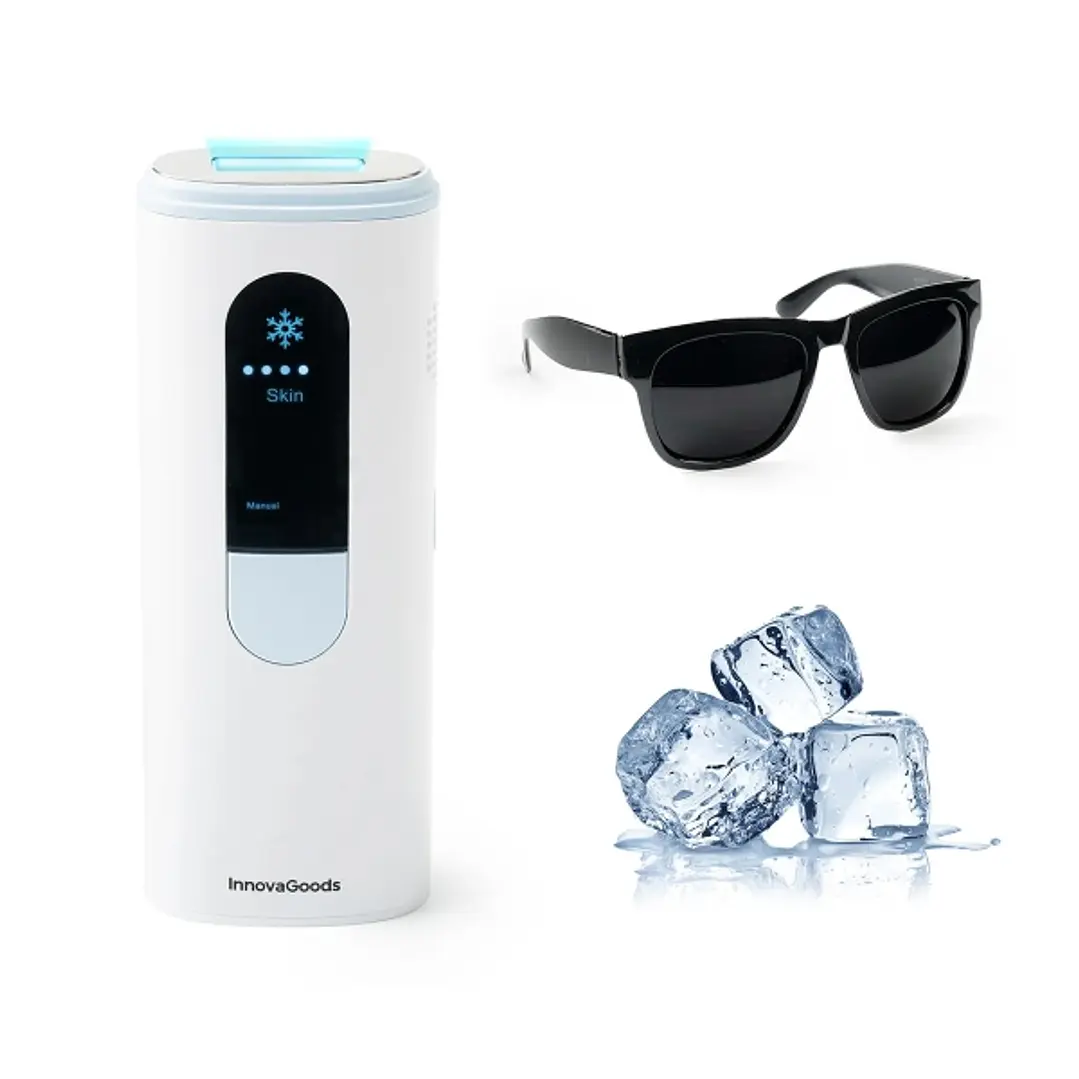Innovagoods Kulepil Depiladora de Luz Pulsada - Funcion Frio - Incluye Accesorios - Apagado Automatico - Cable 150cm - Gafas de Proteccion IPL - 6.5x1 1