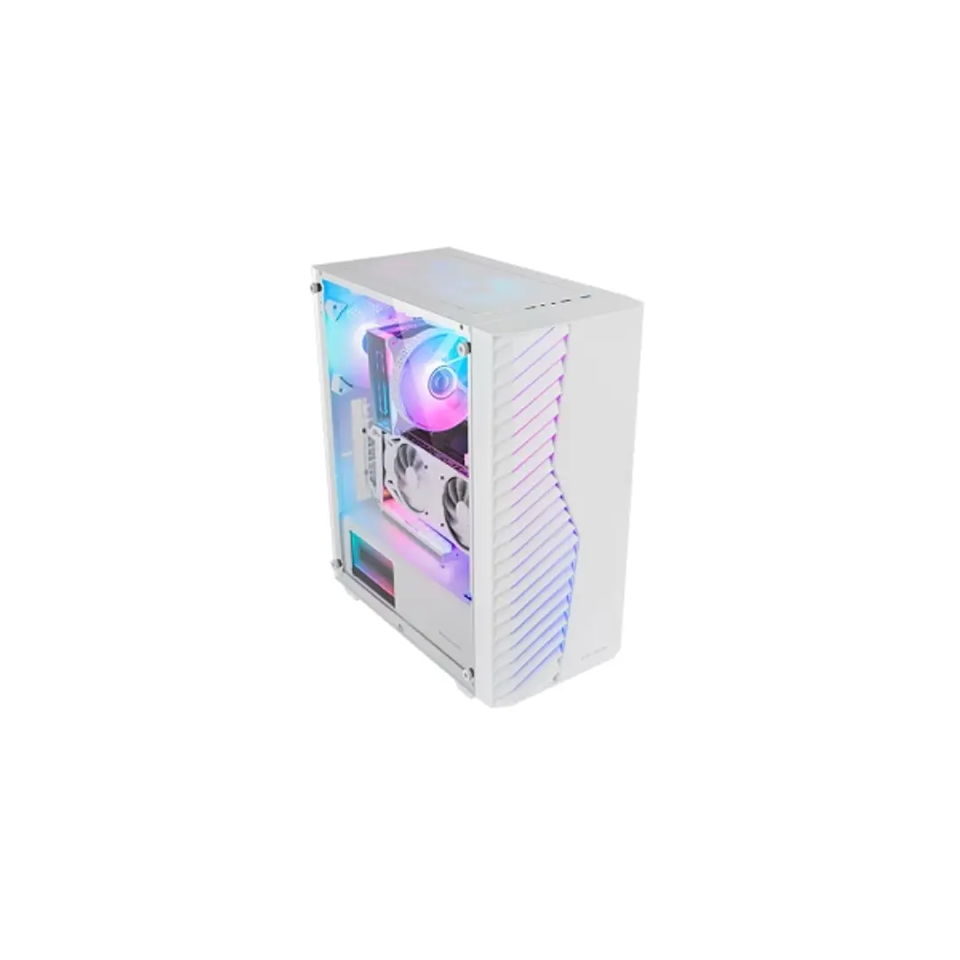 Mars Gaming MC-VOLT Caja Torre ATX - Ventilador ARGB de 120mm - Ventana Lateral de Cristal Templado - Rejilla Frontal ARGB - 7 Ranuras de Expansion -  1
