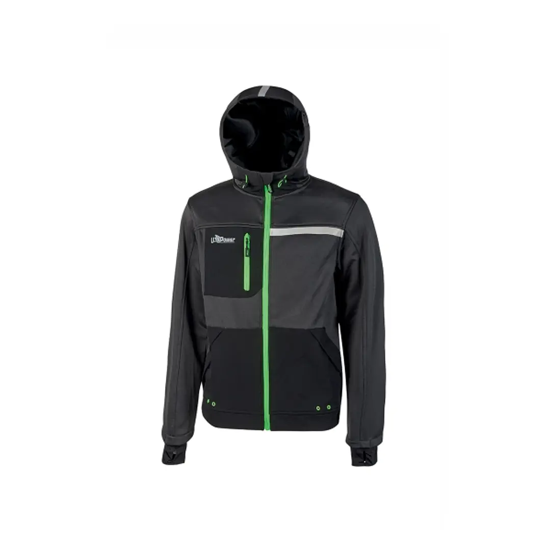 Upower Galaxy Sudadera de Trabajo con Cremallera - Talla 3XL - Material Suave y Transpirable, Secado Rapido, Multiples Bolsillos, Capucha Ajustable, D 1