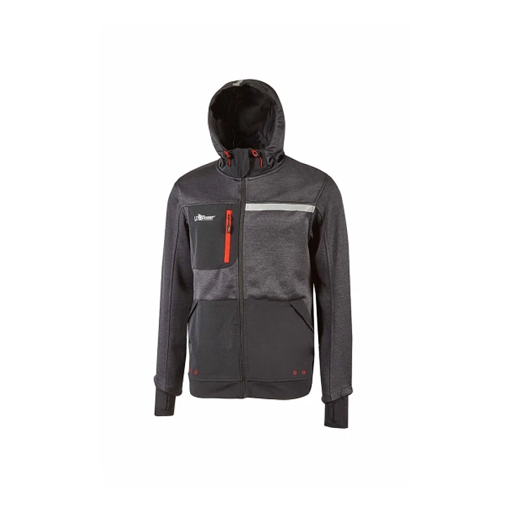 Upower Galaxy Sudadera de Trabajo con Cremallera - Talla L - Material Suave y Transpirable, Secado Rapido, Multiples Bolsillos, Capucha Ajustable, Det 1