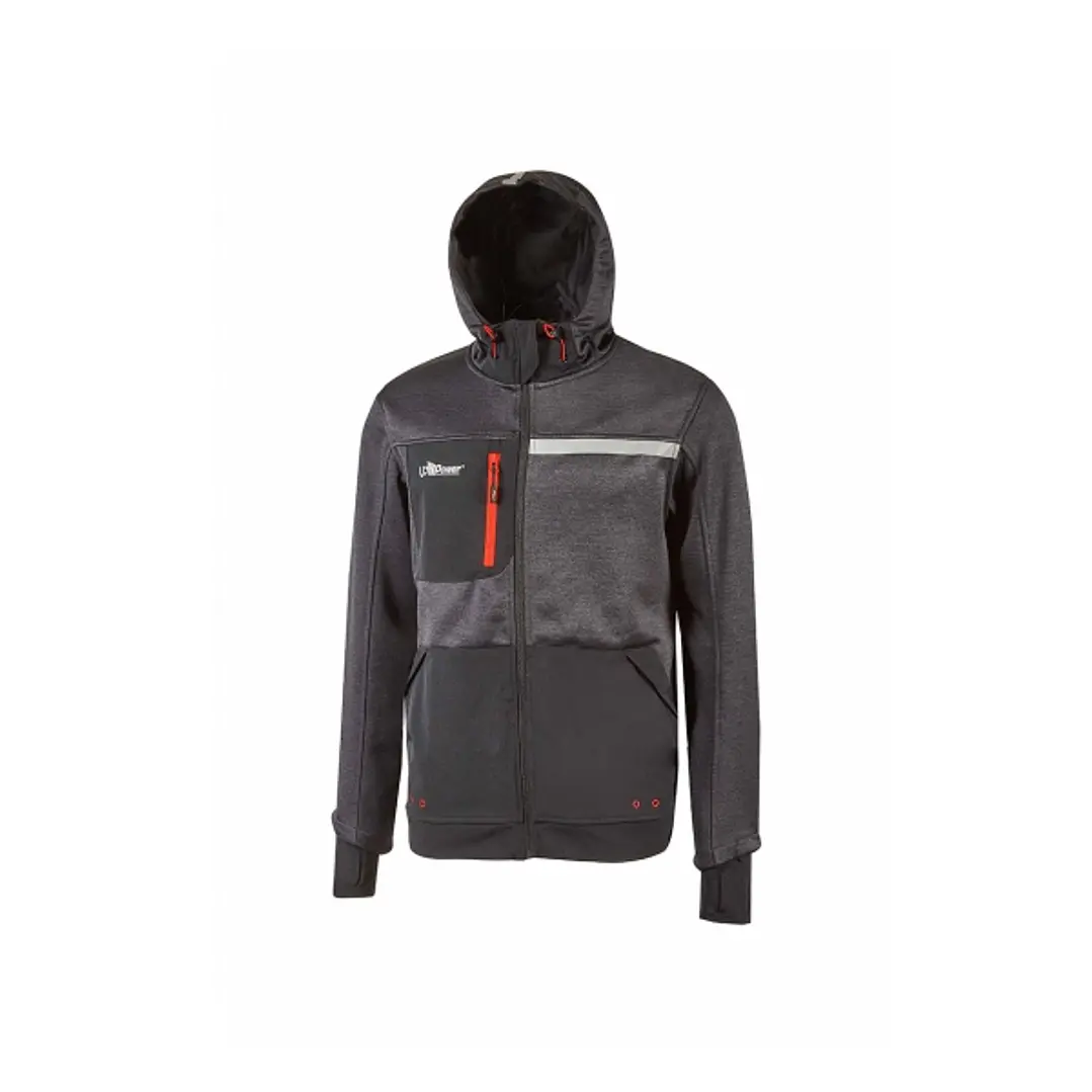 Upower Galaxy Sudadera de Trabajo con Cremallera - Talla 3XL - Material Suave y Transpirable, Secado Rapido, Multiples Bolsillos, Capucha Ajustable, D 1