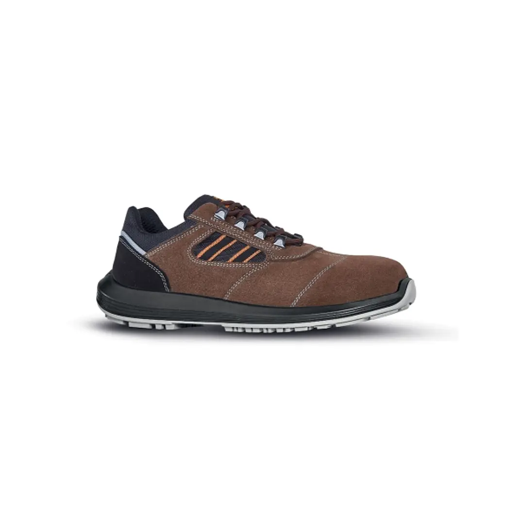 Upower Leo S Calzado de Seguridad Bajos - Talla 38 - Gamuza Hidrofuga, AirToe Composite, Antiperforacion, Antideslizante, Proteccion S3S FO SR - Color 1