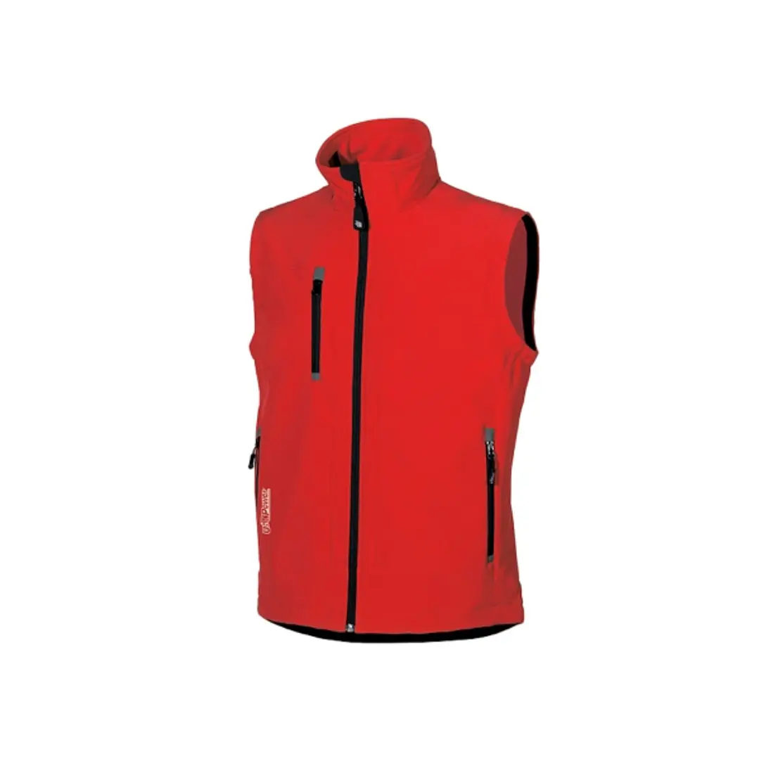 Upower Climb Chaleco de Trabajo Soft Shell - Talla 2XL - Tejido Elastico Transpirable, Resistente al Viento y Agua, Bolsillo para Movil con Cremallera 1