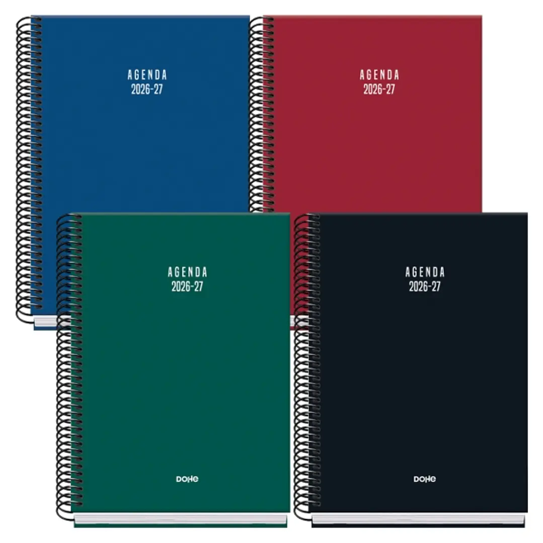 Dohe Basic Colour Vibes Agenda Escolar 26/27 - Formato A5 - Semana Vista - Papel Offset Ahuesado 70g - Cubierta de Carton Plastificado - Espiral Metal 1