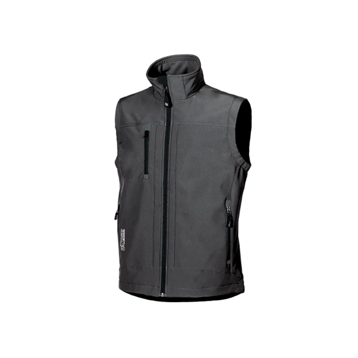 Upower Climb Chaleco de Trabajo Soft Shell - Talla S - Tejido Elastico Transpirable, Resistente al Viento y Agua, Bolsillo para Movil con Cremallera,  1