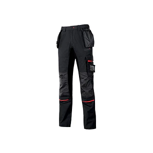 Upower Race Pantalon de Alta Calidad - Talla 62 - Multiples Bolsillos Desmontables, Cintura Ajustable, Paneles Elasticos, Refuerzos en Cordura, Protec