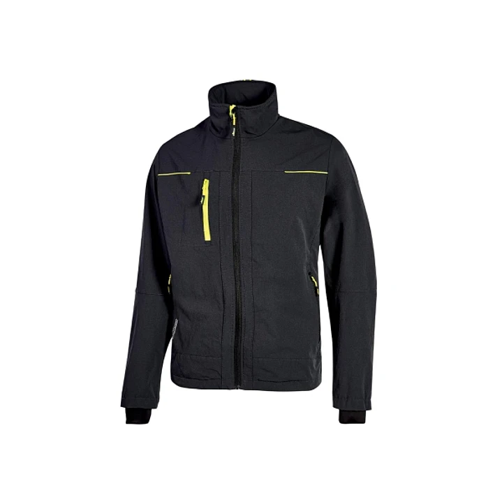 Upower Pluton Chaqueta de Tela Resistente - Talla 6XL - Suave, Repelente al Agua, Transpirable, Secado Rapido, Multiples Bolsillos, Capuchon Retractil 1