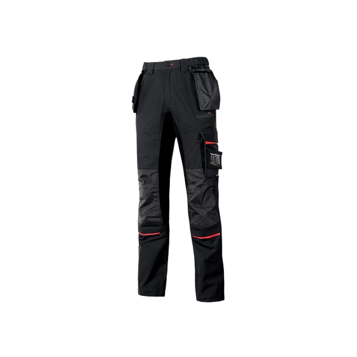 Upower Race Pantalon de Alta Calidad - Talla 50 - Multiples Bolsillos Desmontables, Cintura Ajustable, Paneles Elasticos, Proteccion DPI1, Refuerzos e 1
