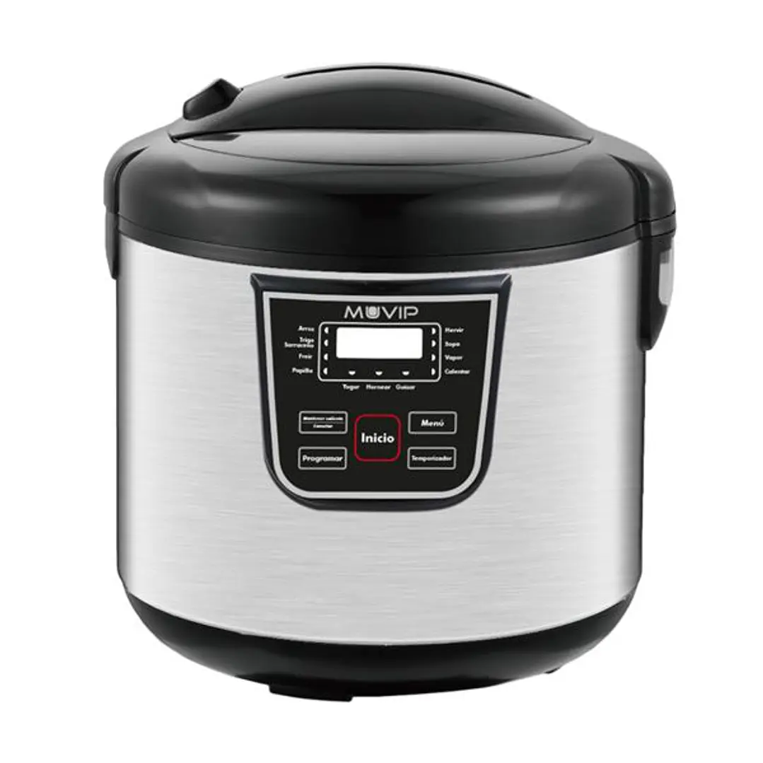 Muvip Olla a Presion Electrica - 5 Litros - 11 Programas Disponibles - 900W - Display LED - Acero Inoxidable - Totalmente Desmontable - Control de Tie 1