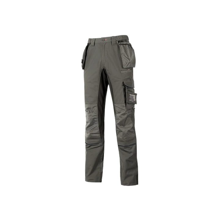 Upower Race Pantalon de Alta Calidad - Talla 56 - Multiples Bolsillos Desmontables, Paneles Elasticos, Resistente al Desgaste, Elementos Reflectantes, 1