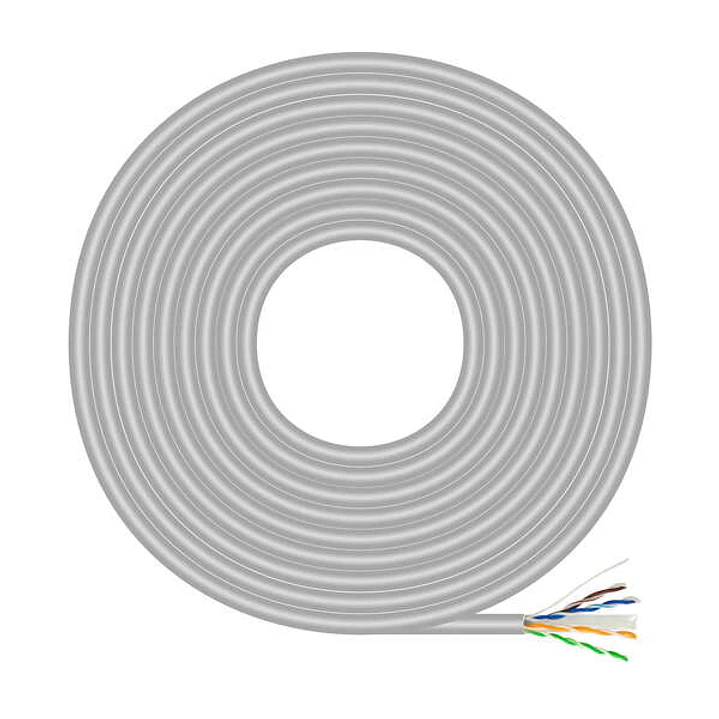 Aisens Bobina de Cable de Red RJ45 Cat.6 UTP Rigido AWG23 CCA (Aleacion) - 305m - Color Gris 1