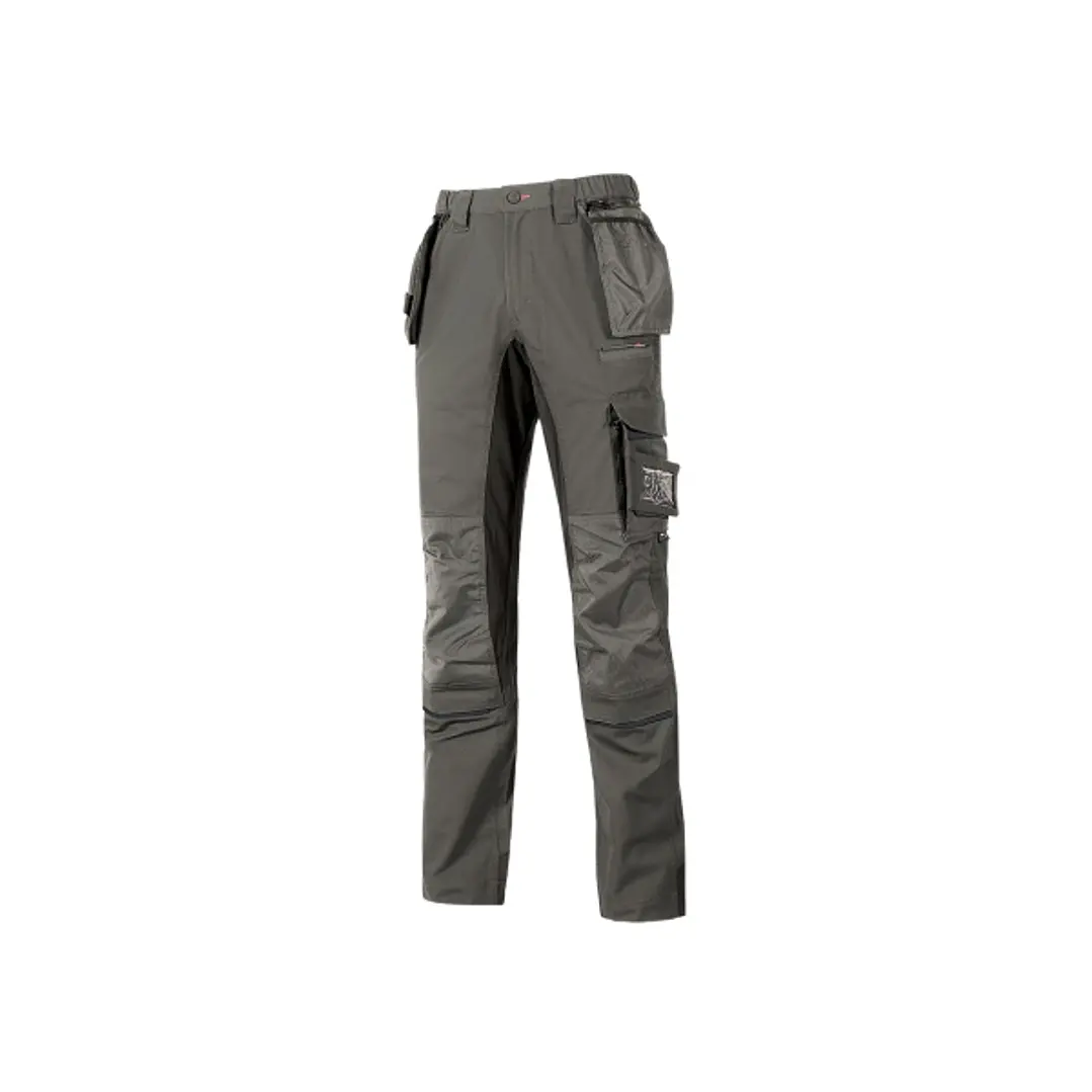 Upower Race Pantalon de Alta Calidad - Talla 46 - Multiples Bolsillos Desmontables, Paneles Elasticos, Resistente al Desgaste, Elementos Reflectantes, 1
