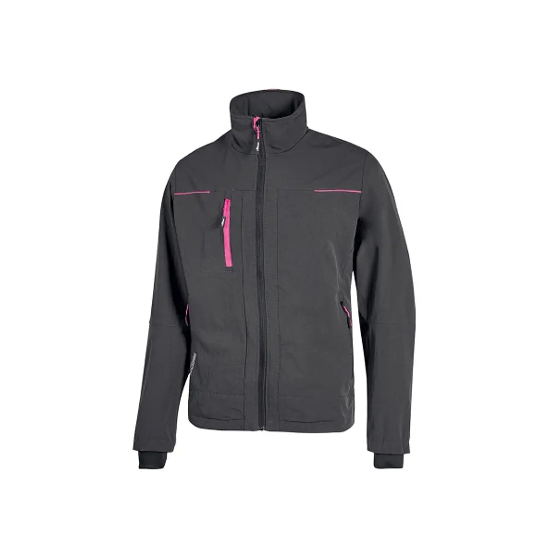Upower Pluton Lady Chaqueta de Tela Resistente - Talla 5XL - Suave, Repelente al Agua, Transpirable, Secado Rapido, Multiples Bolsillos, Capuchon Retr 1