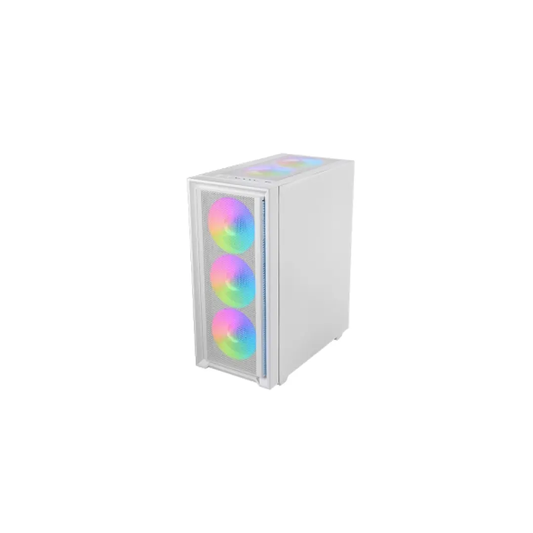 Mars Gaming MC-AIR Caja Torre ATX - 4 Ventiladores de 120mm FRGB - Rejilla Frontal Metalica - Doble Camara - 7 Ranuras de Expansion - Color Blanco 1