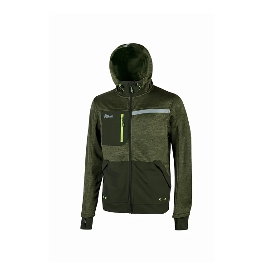 Upower Galaxy Sudadera de Trabajo con Cremallera - Talla 2XL - Transpirable, Secado Rapido, Bolsillos con Drenaje, Capucha Ajustable, Bandas Reflectan 1