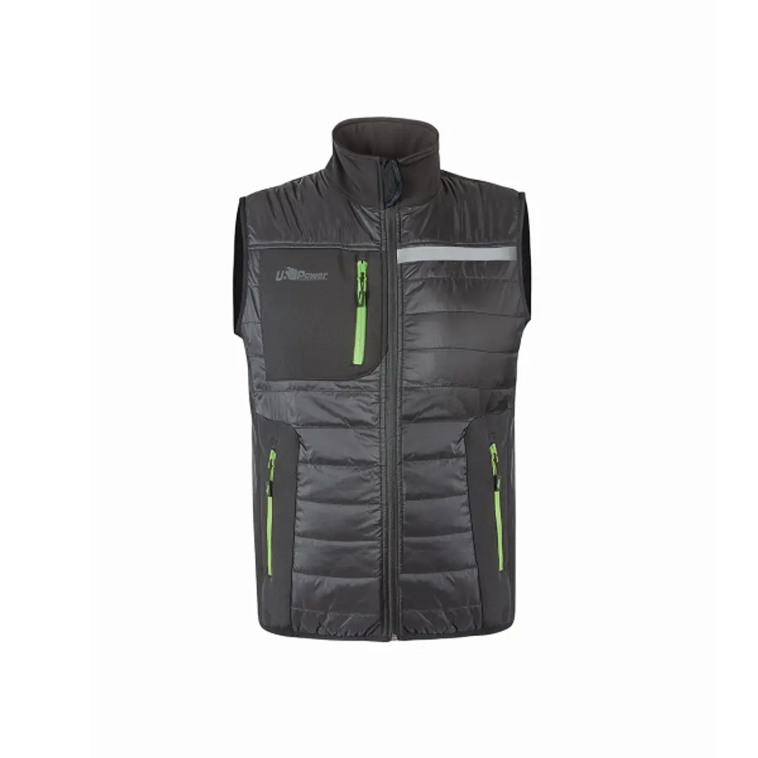 Upower Wall Chaleco de Trabajo con Relleno en Grafeno - Talla 5XL - Termorregulacion Avanzada, Repelente al Agua, Control Bacteriostatico, Multiples B 1