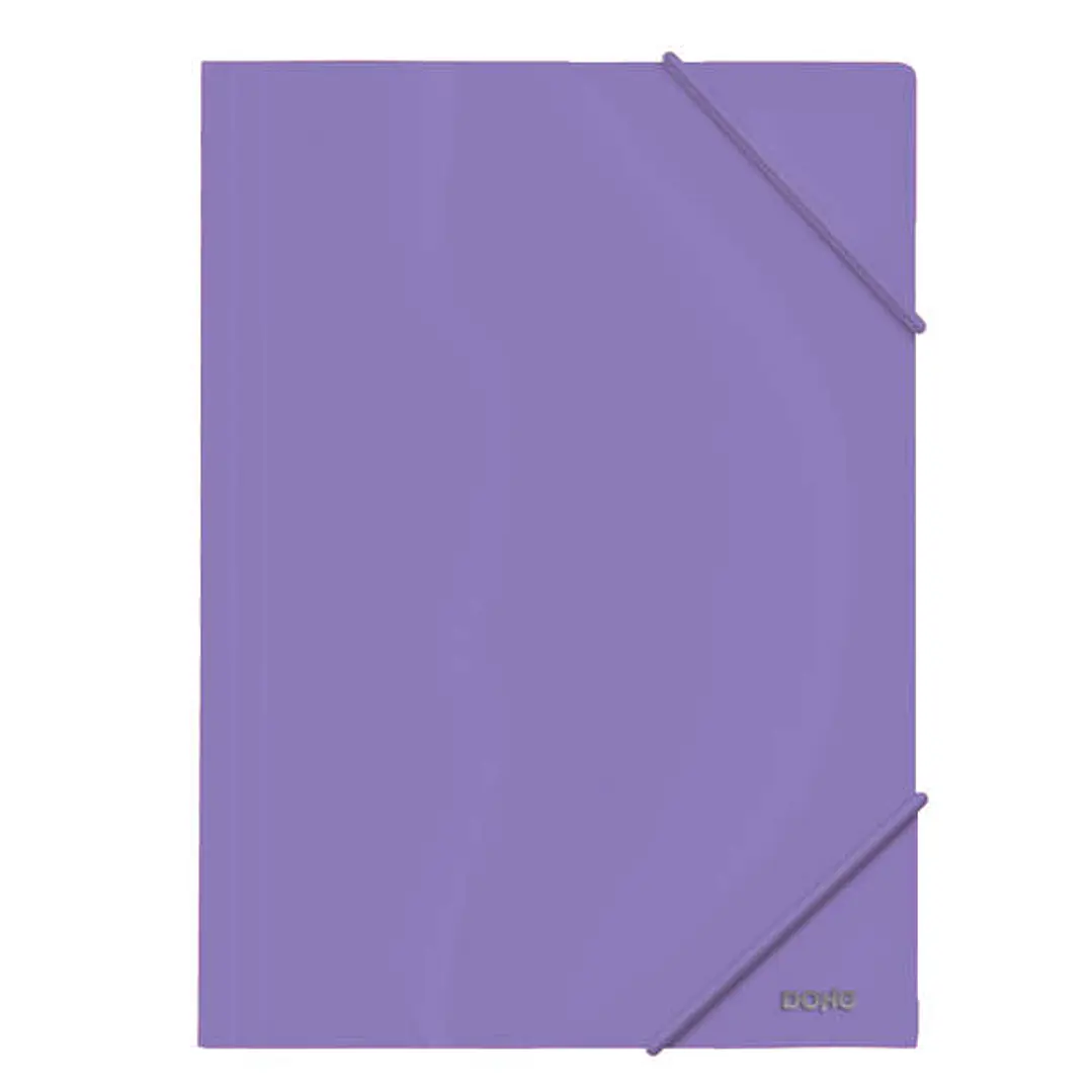 Dohe Carpeta de Gomas con Tres Solapas - 600 Micras - Fabricadas en Polipropileno Opaco Cristal - Cierre de Gomas Redondas 1