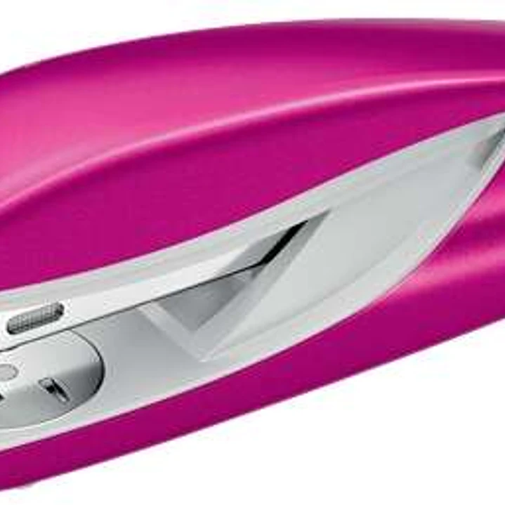 Petrus 635 WOW Grapadora Metalica + Caja de 200 Grapas - Hasta 30 Hojas - Extraegrapas Integrado - Grapado Cerrado, Abierto y Clavado - Color Fucsia M 1