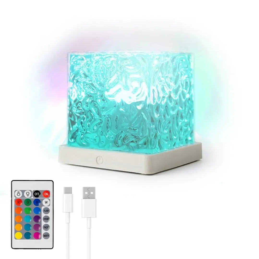 Innovagoods Boralamp Proyector de Auroras Boreales - Autonomia 120min - Cable USB-C - Bateria 1200mAh - Luz LED RGB - Recargable - Mando a Distancia - 1